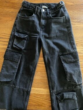 YoungLA Black Straight Cargo Jeans